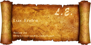 Lux Endre névjegykártya