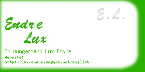 endre lux business card